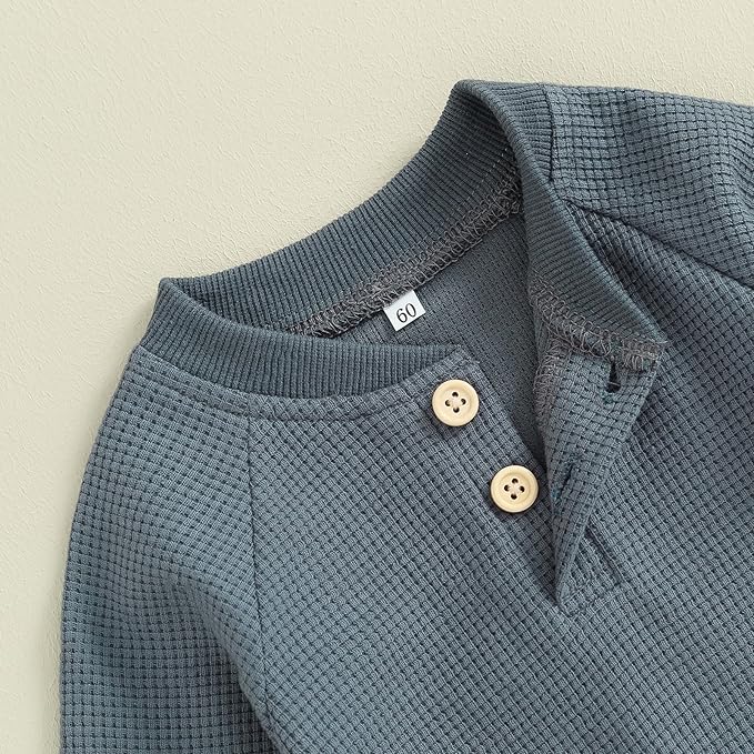 Kuriozud Newborn Infant Unisex Baby Boy Girl Clothes Button Romper Jumpsuit Basic One Piece Outfits