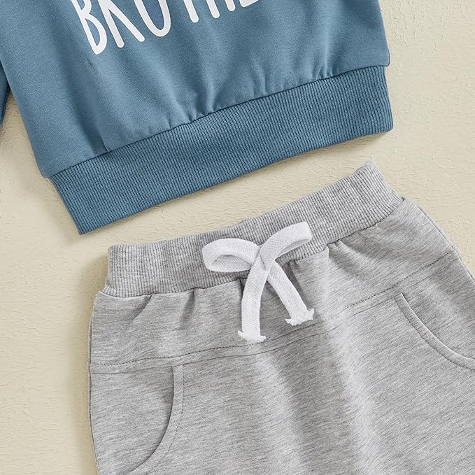 Toddler Baby Boy Fall Winter Outfit Long Sleeve Letter Print Sweatshirts and Jogger Pants Infant Boy Clothes