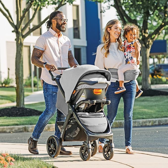 Chicco Bravo LE Trio Travel System, Bravo LE Quick-Fold Stroller with KeyFit 30 Zip Infant Car Seat, Car Seat and Stroller Combo | Harbor/Navy
