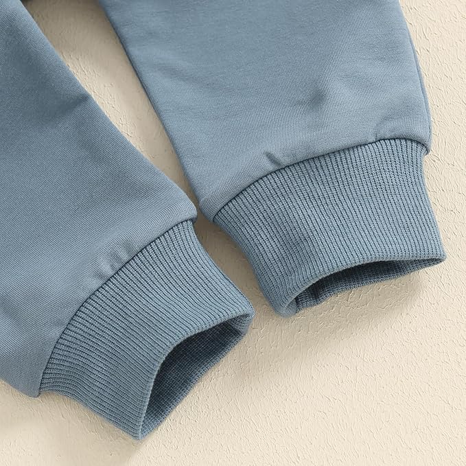 Toddler Baby Boy Fall Outfits Long Sleeve Crew Neck Pullover Sweatshirt + Jogger Pants Set Infant Winter Clothes