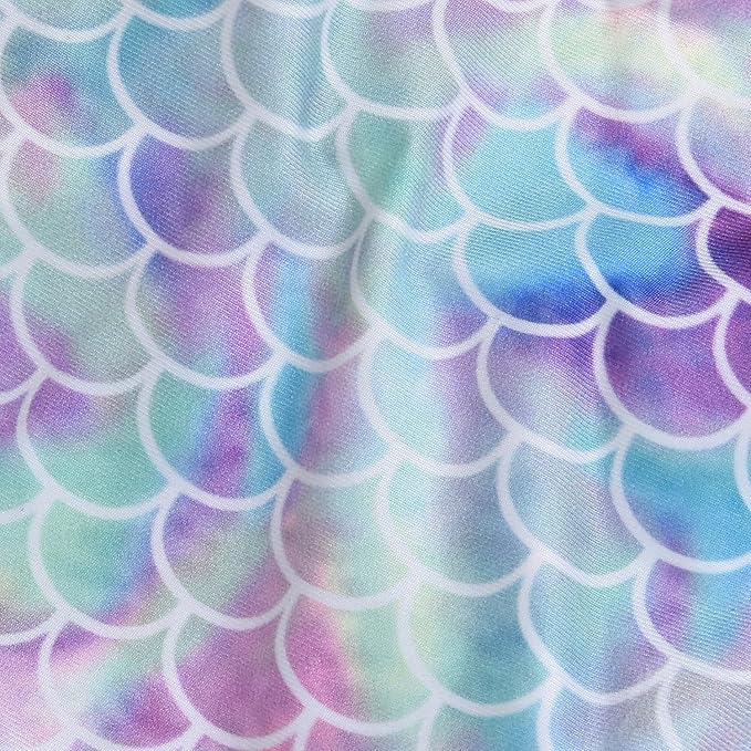 Toddler Girl Baby Ruffles Mermaid Fish Scale Swimsuit One Piece Swimwear Bathing Sunsuit