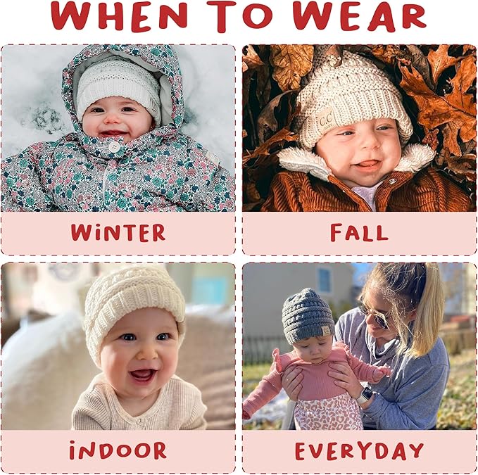Funky Junque Baby Winter Hat – Cute Newborn Hats, Cozy Warm Infant Beanie, Soft Knit Stocking Stuffer for Babies 0–12 Months