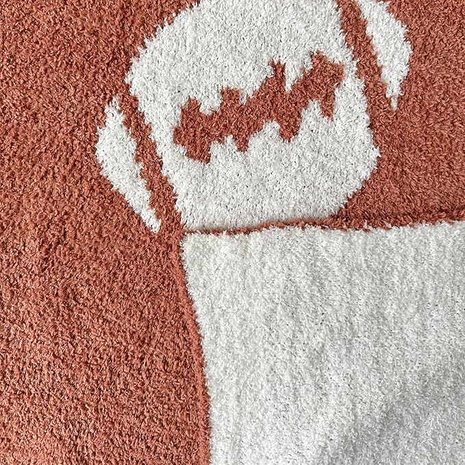 Cozy Football Pattern Blanket Perfect Lightweight Bedding for Adults, Soft, Warm, and Plush Rugby Sports Blanket Great for Bed Sofa, Dark Brown, 50"x60"