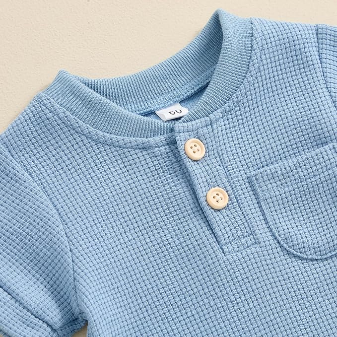 Kuriozud Newborn Infant Unisex Baby Boy Girl Clothes Button Romper Jumpsuit Basic One Piece Outfits