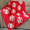 Cozy Baseball Pattern Blanket Perfect Lightweight Bedding for Adults, Soft, Warm, and Plush Soccer Sports Blanket Great for Bed Sofa (Baseball-Red, 50"x60")