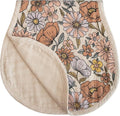 mushie Muslin Baby Burp Cloths | 100% Organic Cotton, Set of 2 (Retro Flowers/Fog)