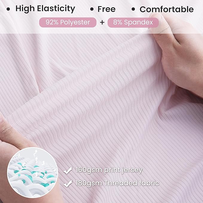 Jersey Swaddle Blanket, Ultra Soft Stretchy Receiving Blanket, Newborn Swaddle Wrap for Boys & Girls, 40 x 30 inches, 2 Pcs, Pink