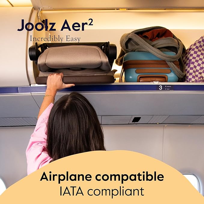 Joolz Aer2 Lightweight Travel Stroller for Baby & Toddler – Ultra-Compact One-Hand Foldable Stroller, Reclining Seat, UPF 50+ Canopy, Adjustable Leg Rest, Carry-On & Airplane Approved (Sage Green)