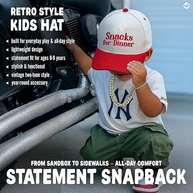 Funky Junque Premium Kids Trucker Hat Vintage Snapback Baseball Cap - Toddler Designs, Infant Sizes