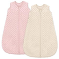 Fleece Baby Sleep Sack 18-24 Months with Plush Dots 1.5 Tog Baby Wearable Blanket with 2-Way Zipper Warm Sleeping Sack for Toddler Infant - XLarge, Apricot & Pink
