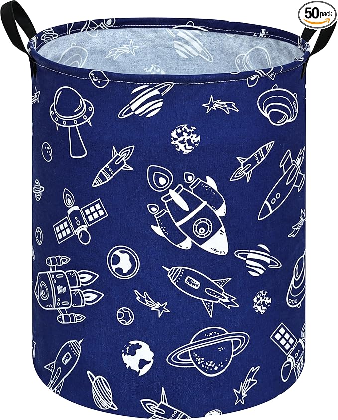 Round Laundry Hamper Storage Basket Laundry Organizer Hamper Storage Bins Clothes and Toys Box Nursery Hamper Gift Basket For Kids with Handles