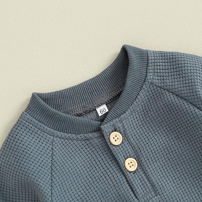 Kuriozud Newborn Infant Unisex Baby Boy Girl Clothes Button Romper Jumpsuit Basic One Piece Outfits