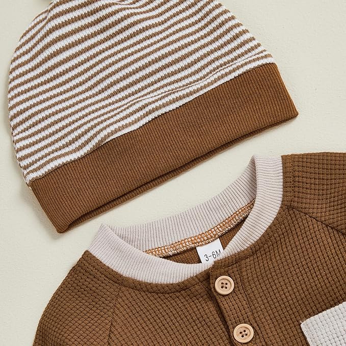 Kuriozud Newborn Infant Unisex Baby Boy Girl Clothes Button Romper Jumpsuit Basic One Piece Outfits