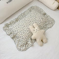 BuLuTu 2 Layers Muslin Cotton Toddler Pillowcase, 1 pc, 14"x20", Shabby Chic Blue Floral Print Pillow Cases for Kids Girls Boys Pillow Covers Soft Breathable, Envelope Closure