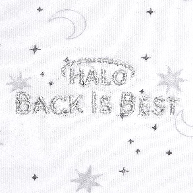 HALO 100% Cotton Sleepsack Swaddle, 3-Way Adjustable Wearable Blanket, TOG 1.5, Midnight Moons Grey, Newborn, 0-3 Months