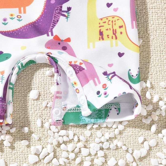 Aalizzwell Baby Girls Long Sleeve One Piece Bathing Suit with Hat