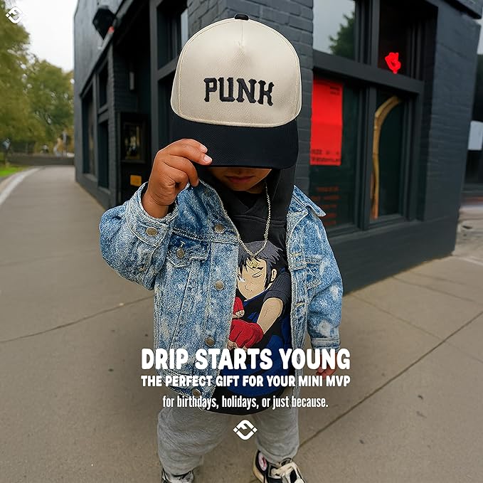 Funky Junque Premium Kids Trucker Hat Vintage Snapback Baseball Cap - Toddler Designs, Infant Sizes