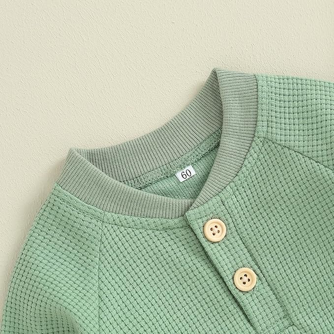 Kuriozud Newborn Infant Unisex Baby Boy Girl Clothes Button Romper Jumpsuit Basic One Piece Outfits