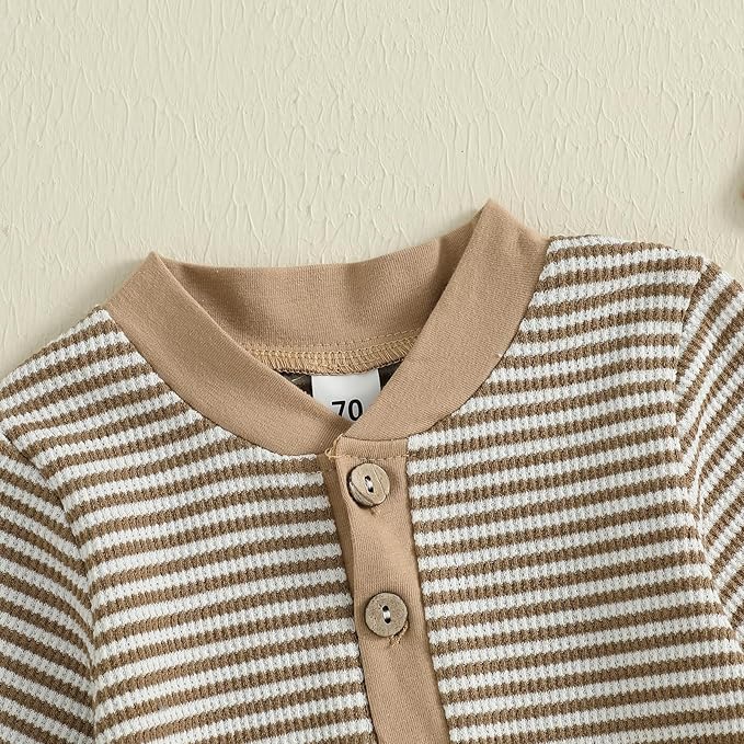 Kuriozud Newborn Infant Unisex Baby Boy Girl Clothes Button Romper Jumpsuit Basic One Piece Outfits