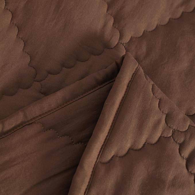 NTBAY Down Alternative Toddler Comforter, Lightweight and Warm Solid Color Baby Crib Quilted Blanket, 39x47 inches, Brown