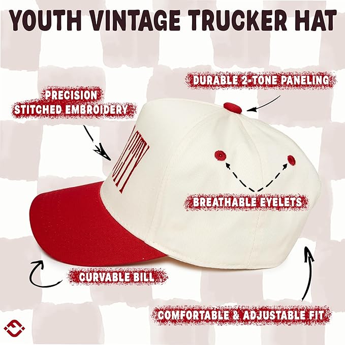 Funky Junque Premium Kids Trucker Hat Vintage Snapback Baseball Cap - Toddler Designs, Infant Sizes