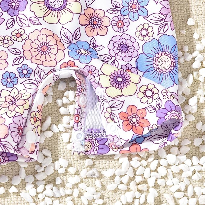 Aalizzwell Baby Girls Long Sleeve One Piece Bathing Suit with Hat