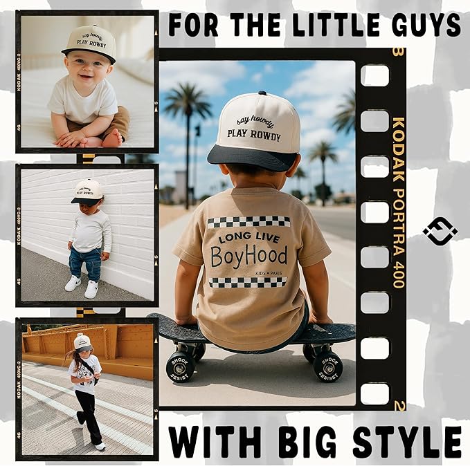 Funky Junque Premium Kids Trucker Hat Vintage Snapback Baseball Cap - Toddler Designs, Infant Sizes