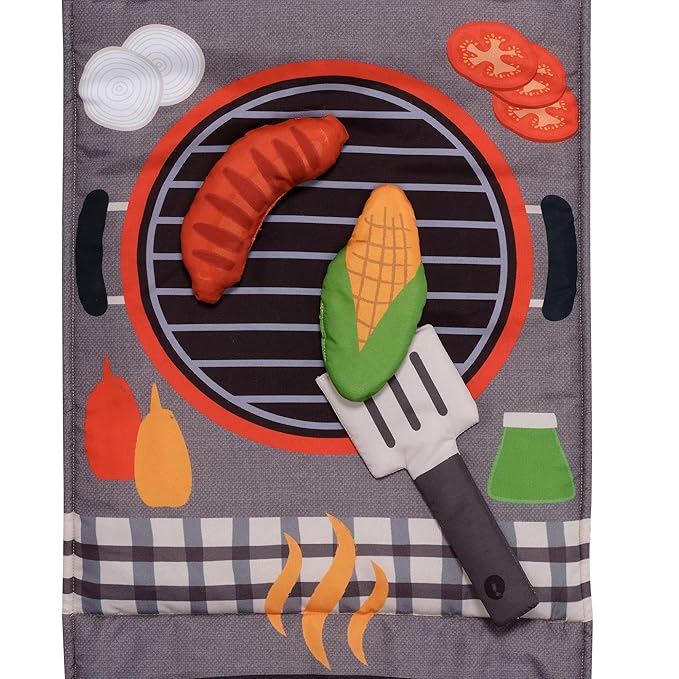 Lambs & Ivy Interactive 2-n-1 Soft Toddler Hamburger/Barbeque Pillow Play Set