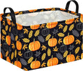 Rectangle Golden Pumpkin Gift Storage Home Shelf Storage Basket Organizer Box Clothes Laundry Hamper Toys Nursery Basket Baby Laundry Basket with Handles