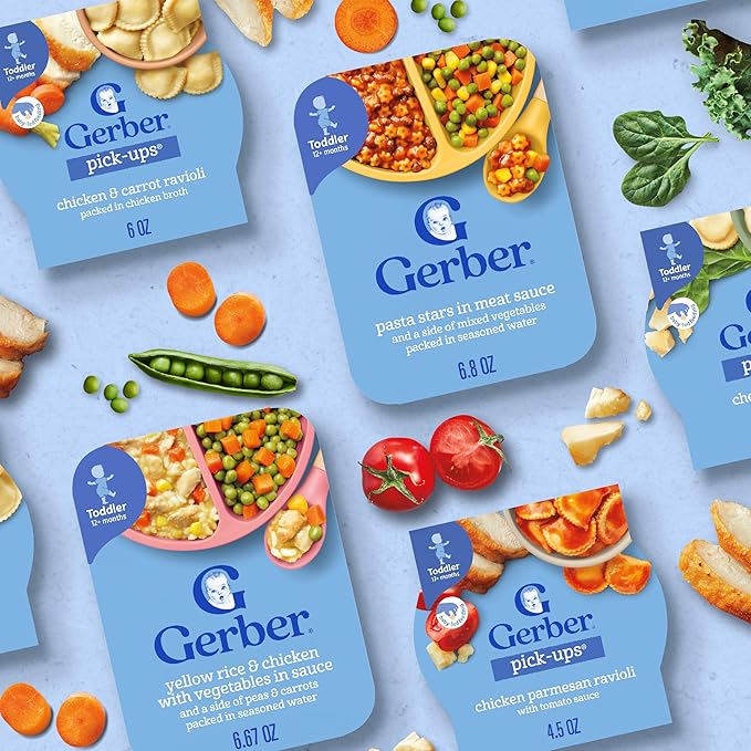Gerber Toddler Food, Yellow Rice & Chicken, Mealtime for Toddler, 8PK