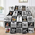 Horse Throw Blanket for Women Men Black White Blanket Gifts for Adults Animals Lightweight Blanket 60X80 Inches for Bed All Season