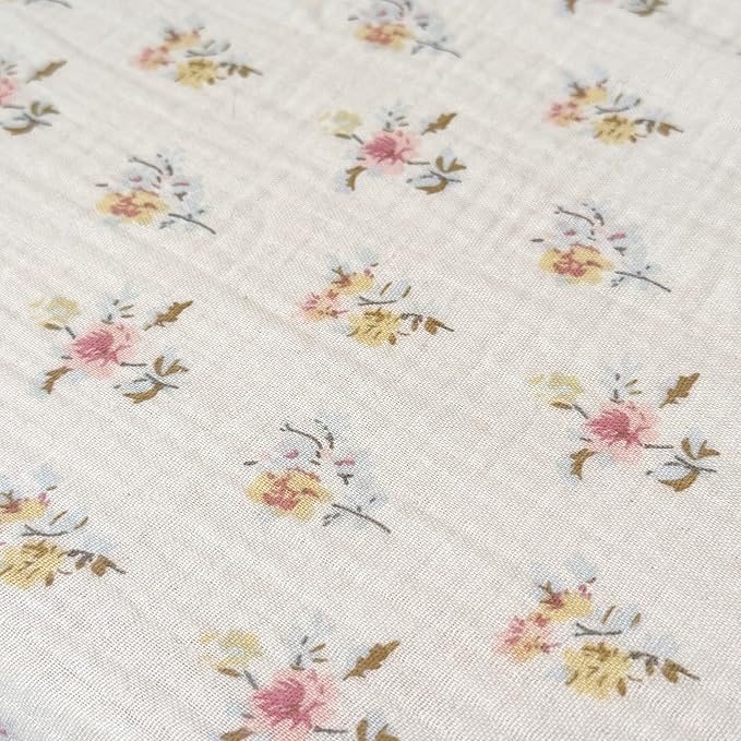 BuLuTu Cotton Muslin Kids Toddler Pillowcase with Cute Azalea Flowers Pattern Super Soft Crib Nursery Pillowcase for Boys,Girls,Bedding Decor Machine Washable, Durable Pillowcase,1 Piece,14"x20"