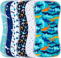 2-in-1 Burp Cloths and Baby Bibs - 6 Pack Large Super Absorbent Soft Cotton Burping Cloths for Spit Up, 3 Layers Thick Baby Burp Rags for Girls & Boys