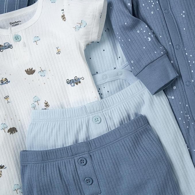 Gerber unisex-baby 9-piece Baby Gift Set for Newborn Boys & Girls – Premium Cotton Baby Essentials Layette Set